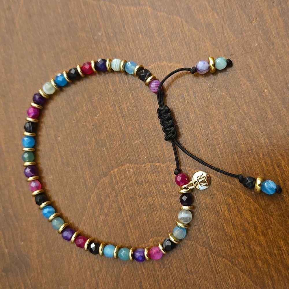 Adjustable Multicolored Bead Bracelet - image 1